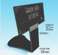 Pied PVC avec grippeur - Hauteur 100 mm - noir - (UVC:1)