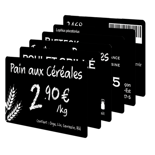 Cartes PVC Noires mates - Edikio - C8001 - (UVC: 5x100)