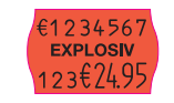 CONTACT - Etiquettes - 25 x 16 - Orange Fluo Pré-imprimée - Pour pince 14.16 ou 16.16 - (UVC:46200)