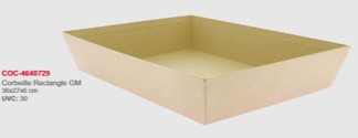 Corbeille de présentation - Kraft Rectangulaire - 360 x 270 x 60 mm - (UVC:30)