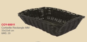 Corbeille de présentation évasée - Tout Polypropylène - 330 x 220 x 80 mm - Noire - (UVC:20)