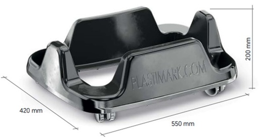 Support de rangement noir à roulettes pour panier libre service Mini Okyt et Okyt - (UVC:1)
