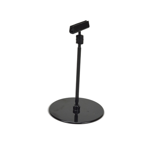Base ronde avec tige et glissière noire Format 127x80x80 mm (HxlxL) - (UVC:1) Vendue par multiple de 10