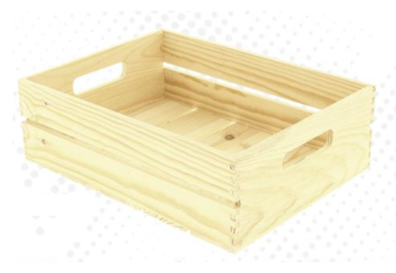 Cagette en pin naturel - 400 x 300 mm x 120 mm - (UVC:12)
