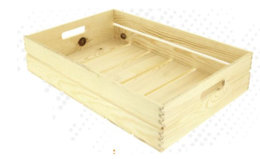 Cagette en pin naturel - 600 x 400 mm x 120 mm - (UVC:5)