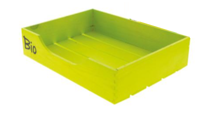 Cagette bio en pin naturel ouverte sur la longueur - 400 x 300 mm x 90 mm - (UVC:2)