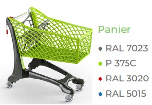Chariot achat libre service GATWI gris avec panier coloris standard - 150 L