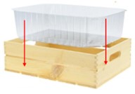 Fond plastique pour cagette bois - Grand modèle 600x400x120 mm - (UVC: 20)