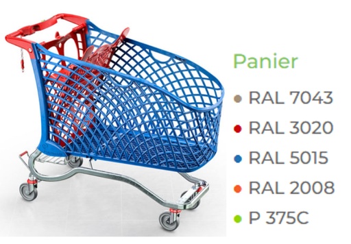 Chariot achat libre service HYPRE gris avec panier coloris standard - 240 L - (UVC:1)