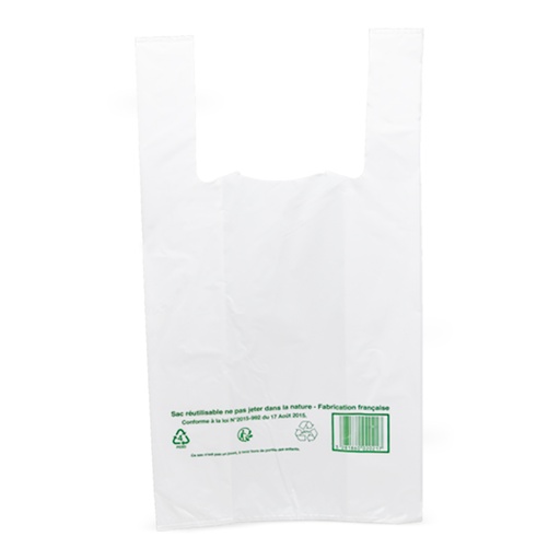 Sacs Bretelles réutilisables 260 x (60+60) x 450 mm Mini - Blanc - (UVC:500)